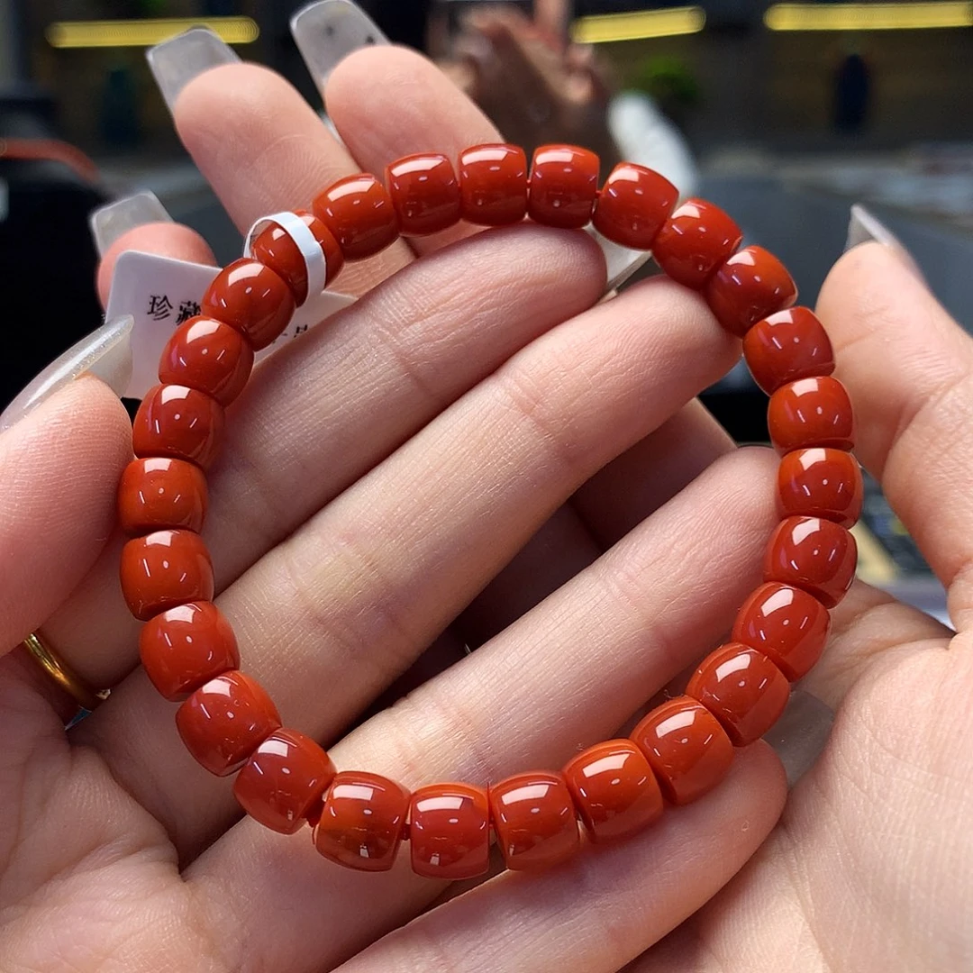 【闪购商品】南红玛瑙珠串未镶嵌o****oW瓦西直切8mm