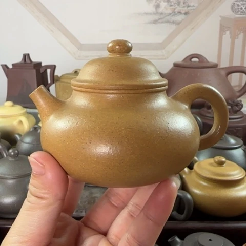 紫砂壶梨皮黄金段150cc