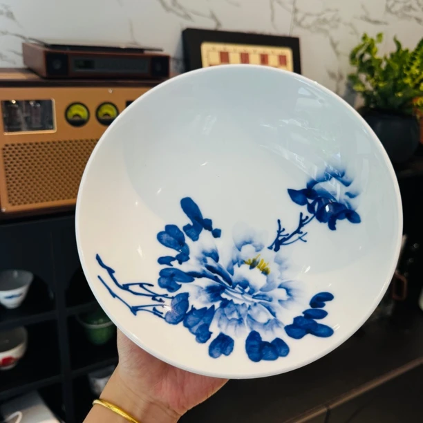 【大胖碗】青花牡丹·高温手工手绘 916