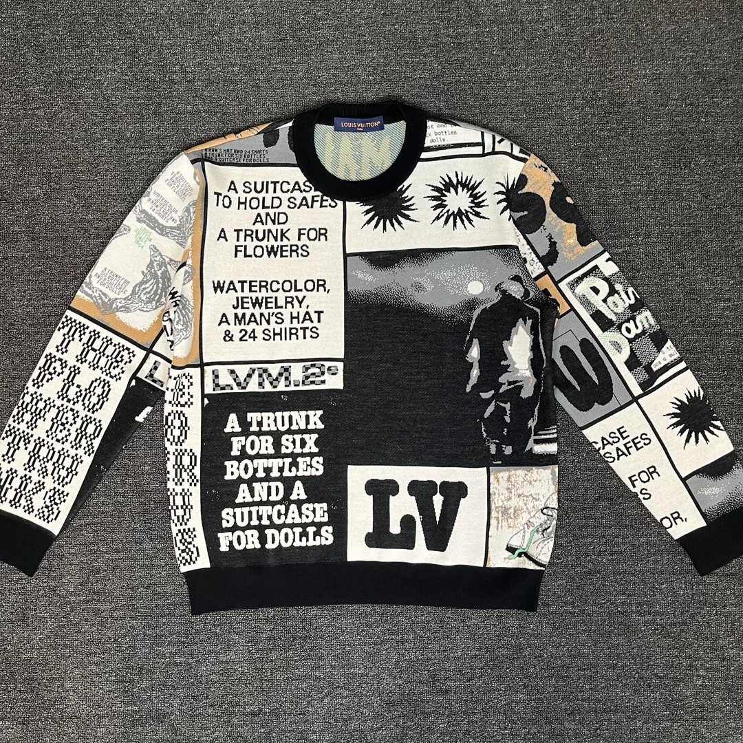 99新 LouisVuitton/路易威登 休闲针织毛衣wk1178lv毛衣男款