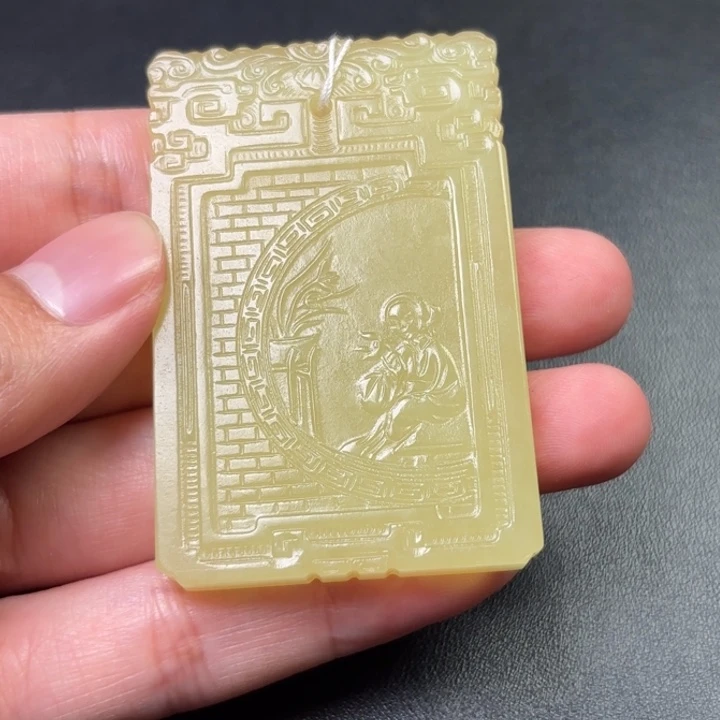 山***3和田玉未镶嵌挂件