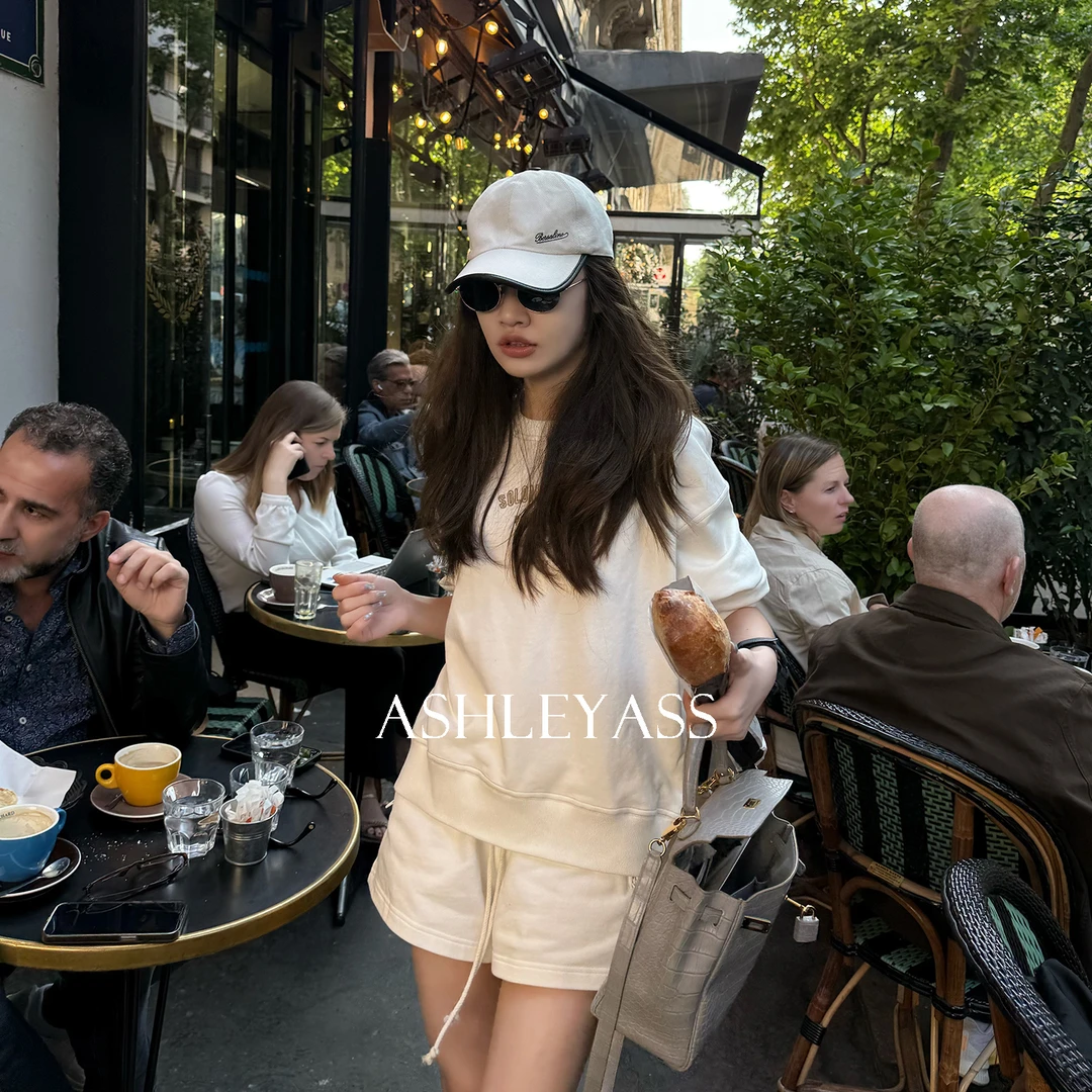 【亭亭专属】78卫衣“圆领字母刺绣运动宽松休闲卫衣LSS250495C