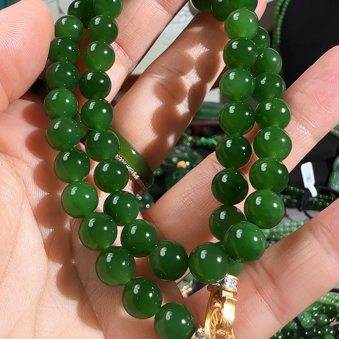 和田玉（碧玉）颈饰银S925镶嵌