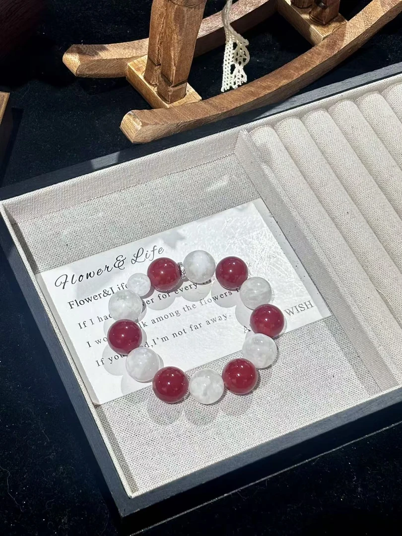 【49】（拍两单）天然雪花幽灵设计款手串单圈 多样性发货 发其一