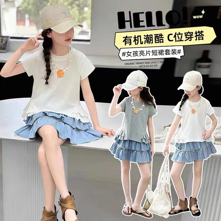 夏季女童潮酷款套装124