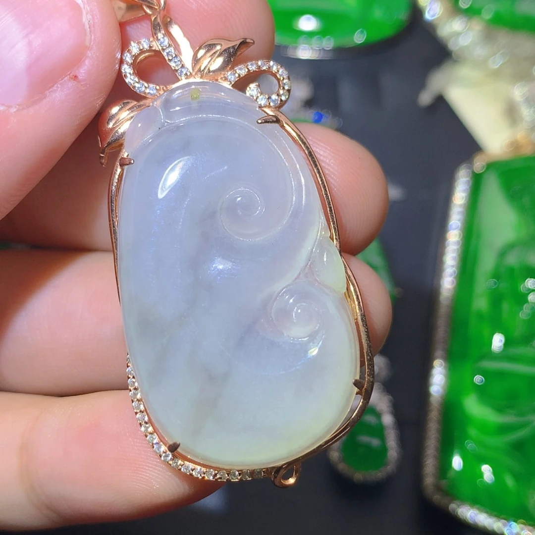 【闪购商品】翡翠银S925镶嵌吊坠(不含链)