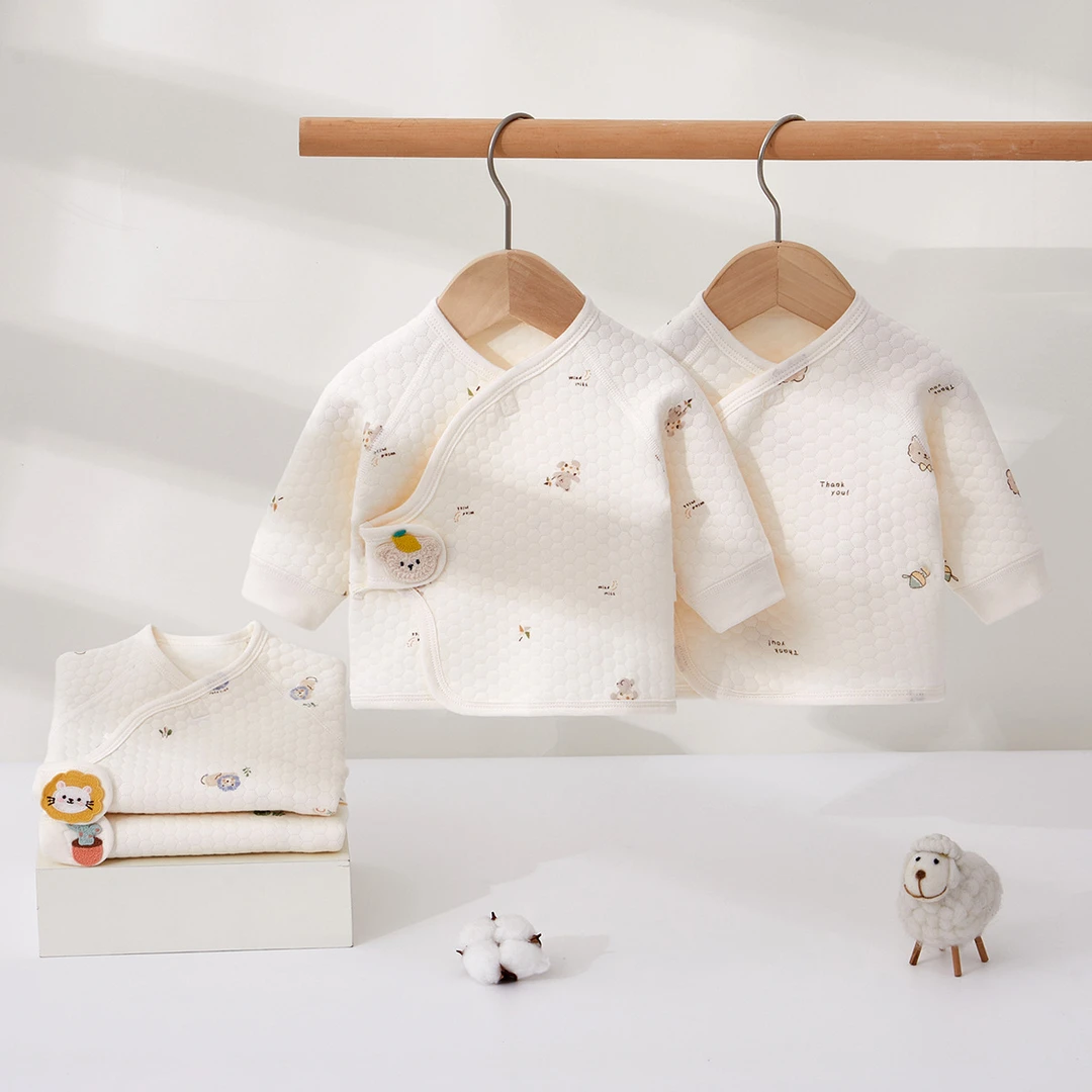 新生婴儿半背衣刚出生0初生3秋冬季春秋款纯棉夹棉保暖衣和尚衣服