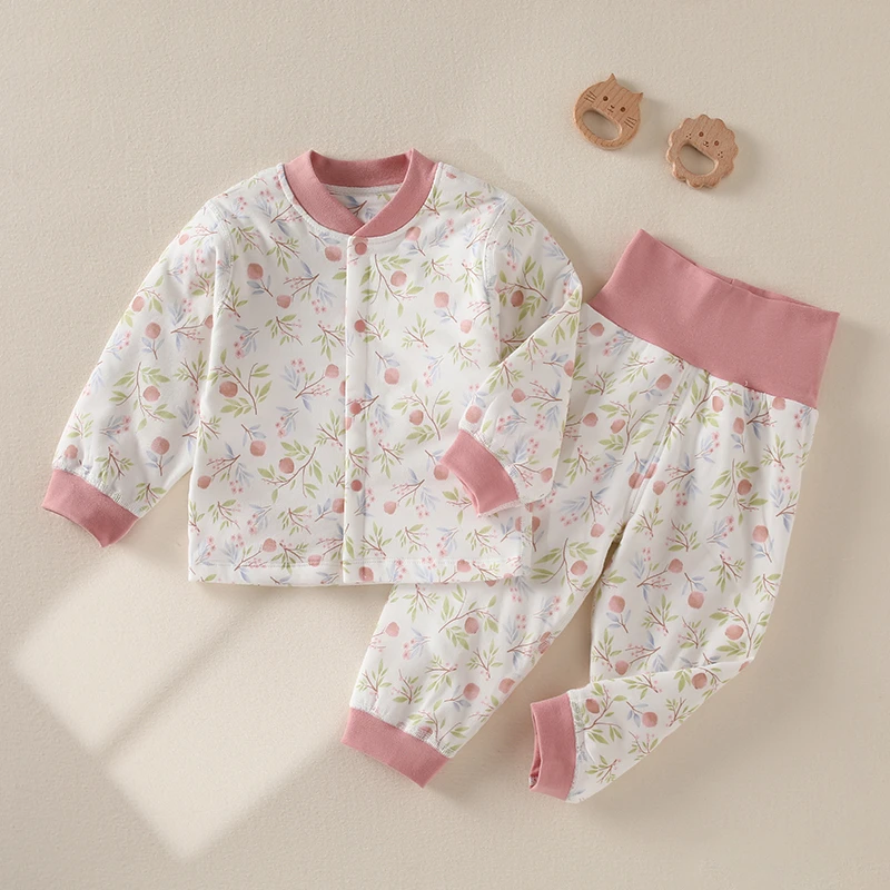 婴儿秋冬季薄棉60克套装高腰护肚家居服宝宝冬季保暖婴儿衣