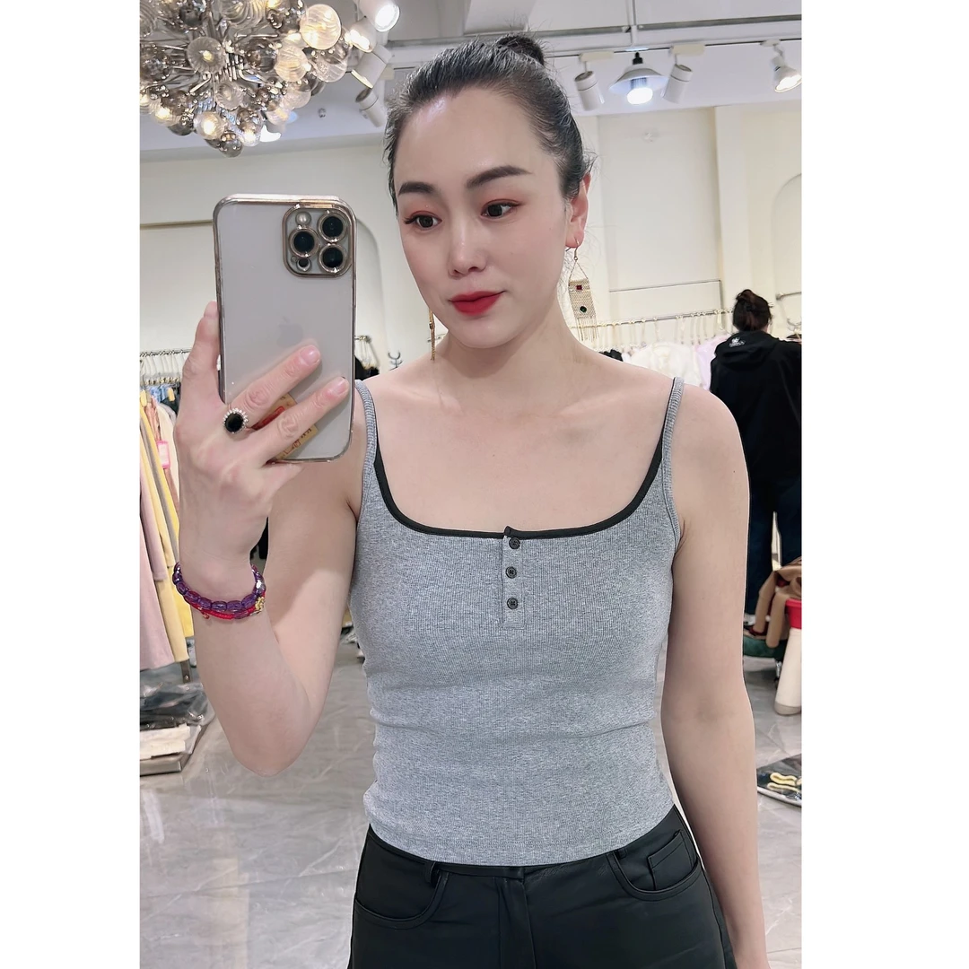 拼边条~小清新背心