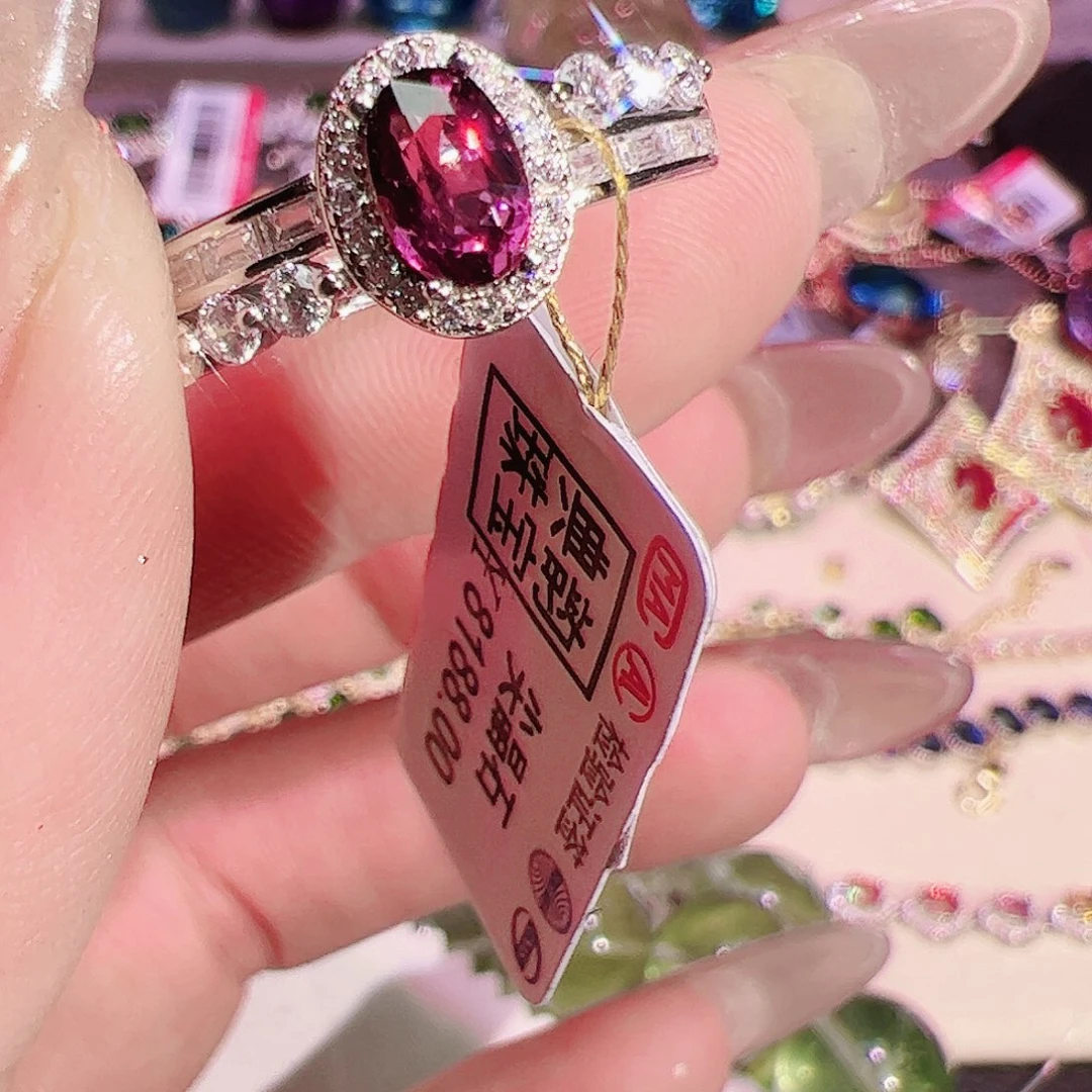 尖晶石戒指银S925镶嵌