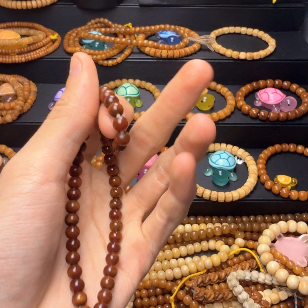 龙眼菩提吊坠穆**哈保真龙脊菩提全透玉化料圆珠手持6➕