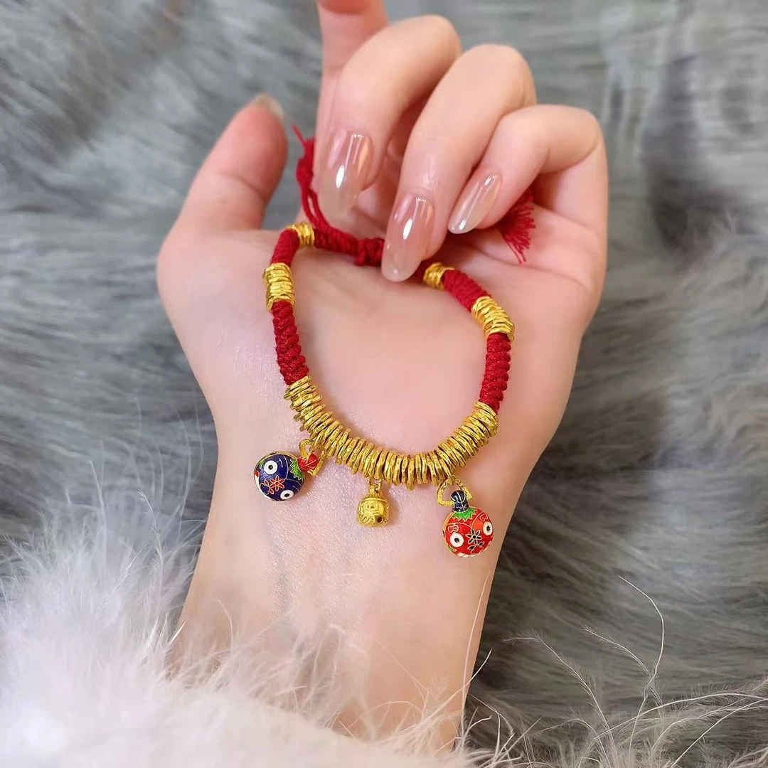 【伟新源】足金999 烧蓝工艺  吞金兽盘缠手链19.11克