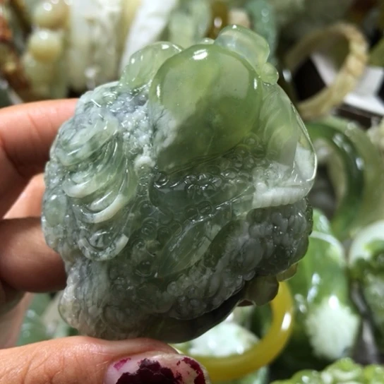 岫玉未镶嵌手把手把
