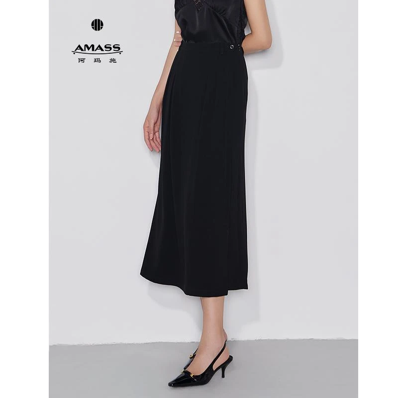 AMASS/阿玛施春夏新款气质轻职风百搭通勤时尚中长款半身裙520058