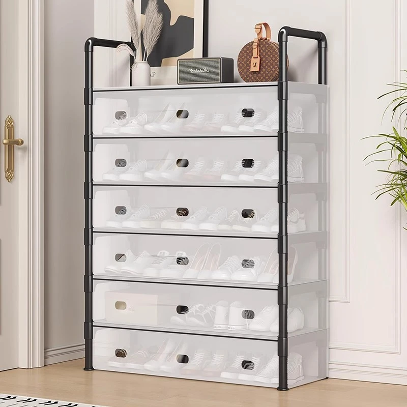 鞋柜大容量防尘多层家用放室内楼道宿舍门口收纳入户简易透明鞋架
