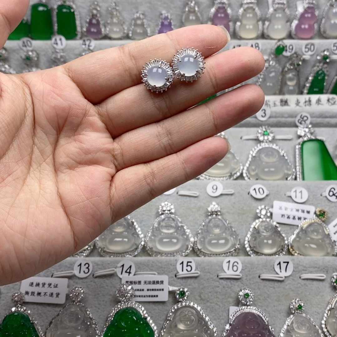 合金耳钉玛瑙/玉髓银针