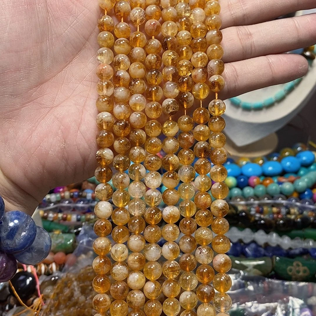 石英质玉未镶嵌，暴力黄塔金8mm，