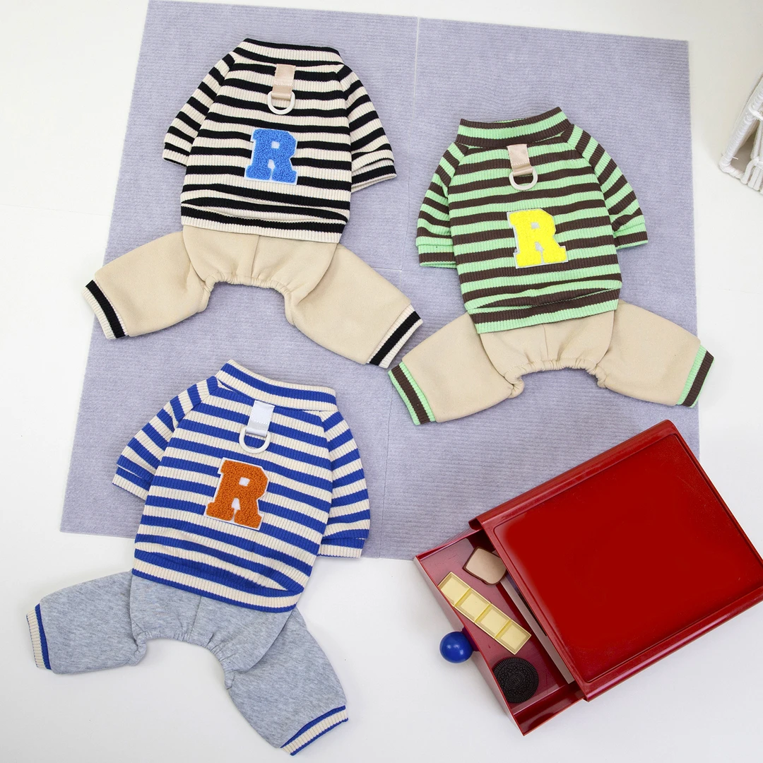 宠物衣服狗狗衣服宠物服装秋冬宠物四腿卫衣25条纹休闲
