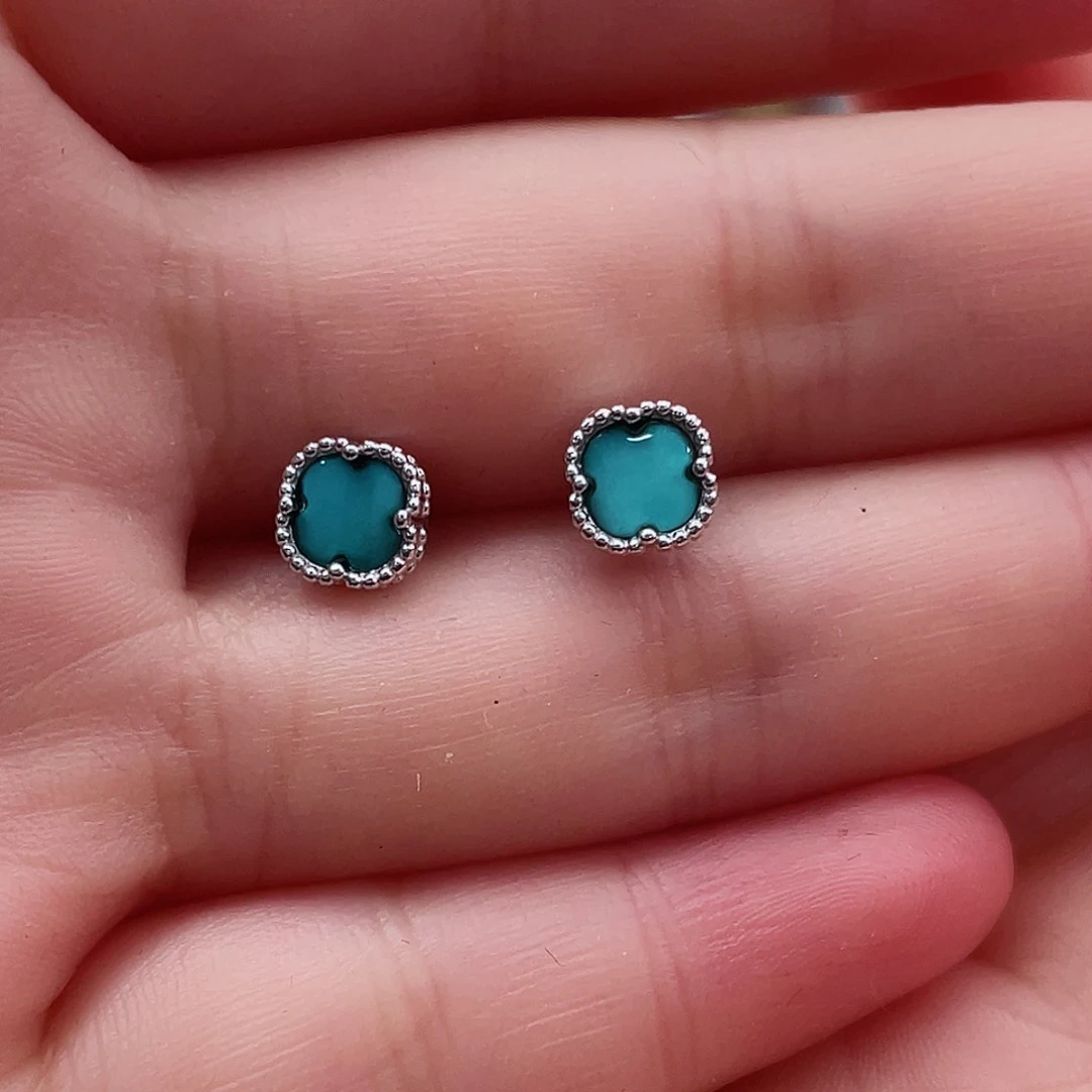 绿松石发饰银S925镶嵌