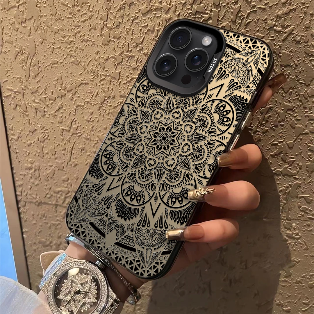 适用于【苹果】16ProMax新款满屏时尚花纹高级感潮流防摔手机壳