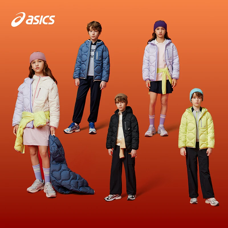 ASICS/亚瑟士童装25年冬季中大童短款三防羽绒服外套334251072305
