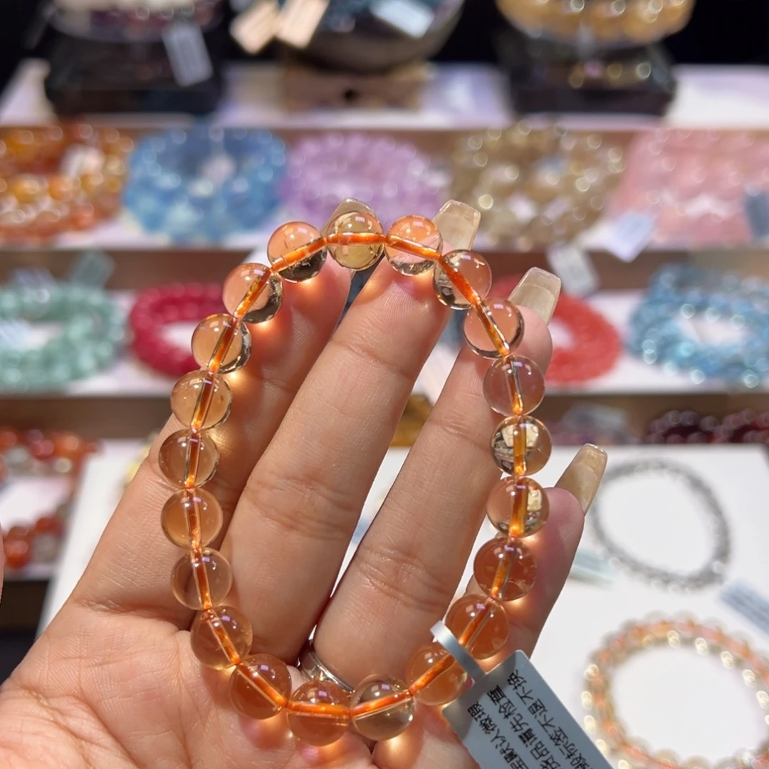 *****水晶手串未镶嵌巴西黄水晶9mm