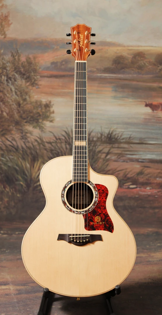 朱丽叶吉他007手工吉他全单吉他电箱加振