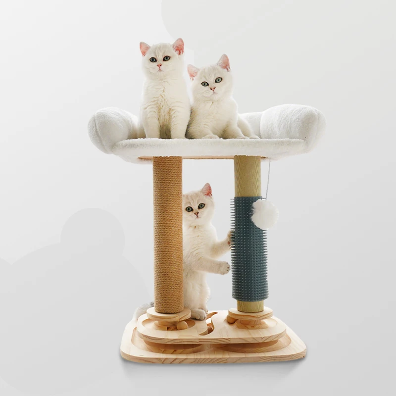 实木松木解闷多功能猫爬架不占地猫树猫窝猫树猫咪玩具逗猫玩具