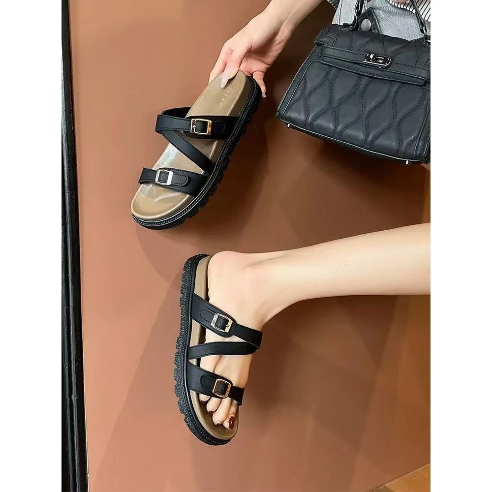 夏休闲款法式拖鞋女新款配裙子仙女风拖鞋25X34953