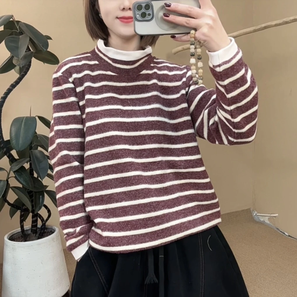 25119春季新款条纹毛衣