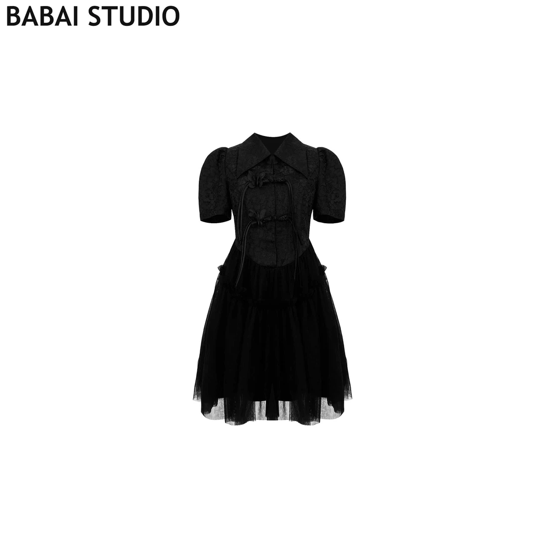 QIAOLA/乔拉【独舞霓裳】小众设计夏款提花拼接网纱减龄连衣裙预售