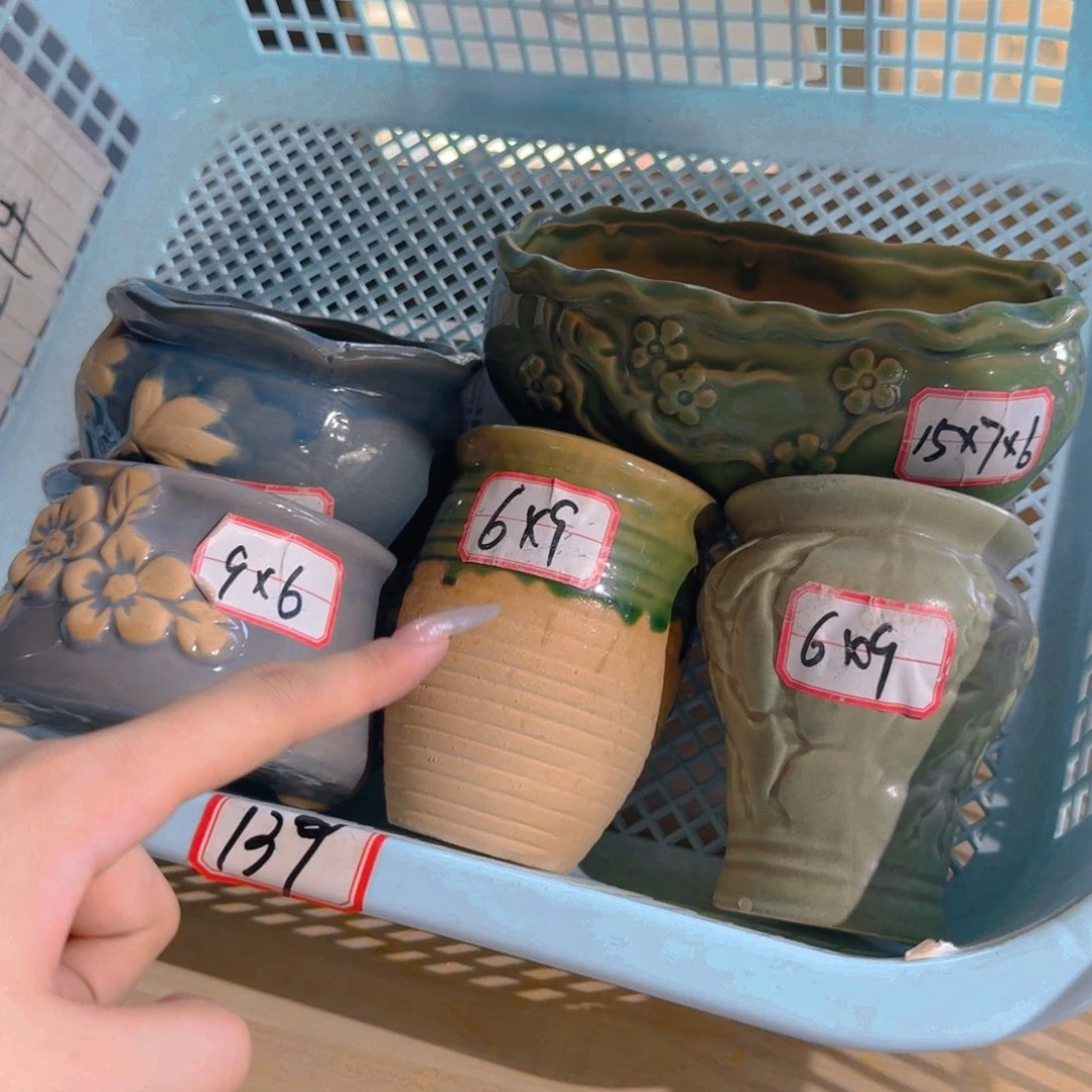 紫砂花盆粗陶精雕