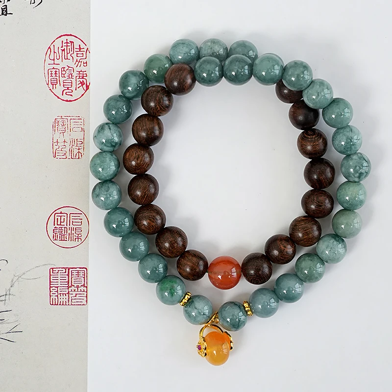 高级翡翠优质文玩木串可盘玩女式手链多样性发一-8526