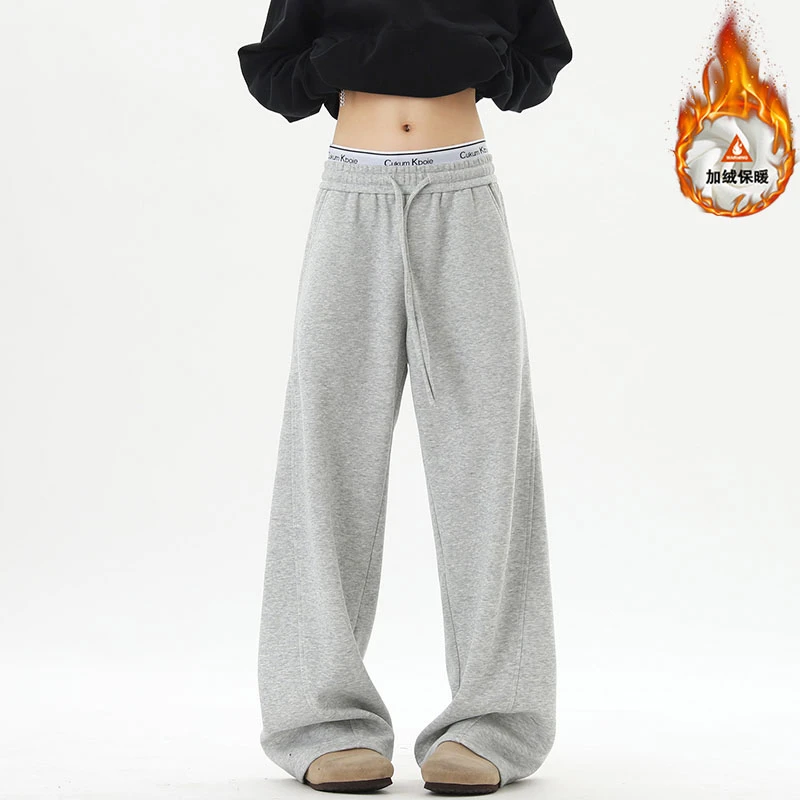 cleanfit垂感弯刀休闲裤男2025秋冬季潮牌青少年直筒阔腿拖地卫裤