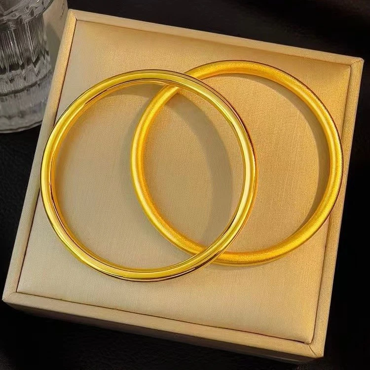 铜合金手镯 铜合金国潮磨砂闭口实心古法传承民族风百搭手环镯子