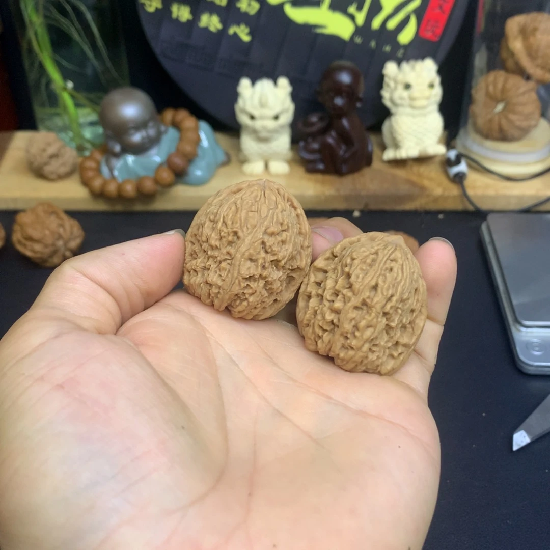 七***金文玩核桃把件南疆石