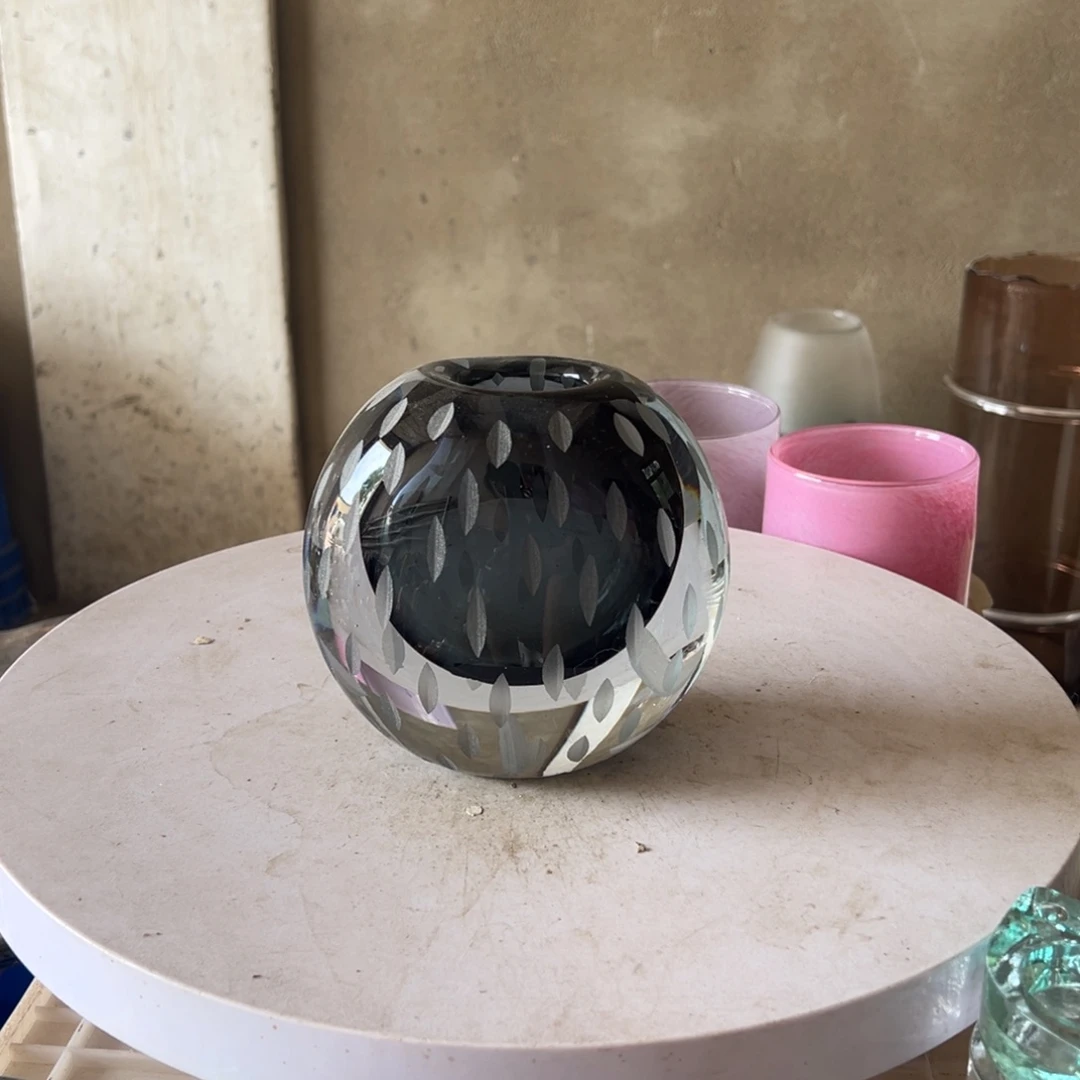 弘扬琉璃花器微瑕高度14