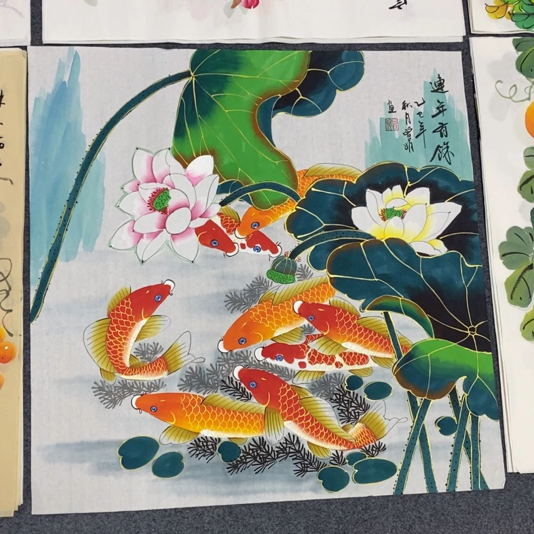 国画尺寸70✖️70精品斗方手绘画