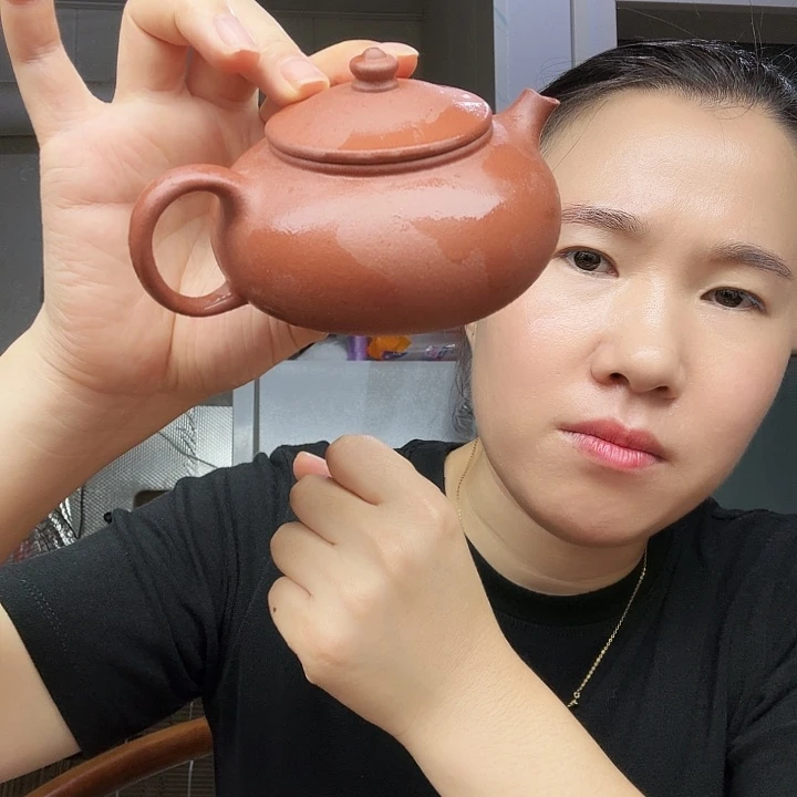 茶壶紫砂原矿半手工中泥寒江180cc