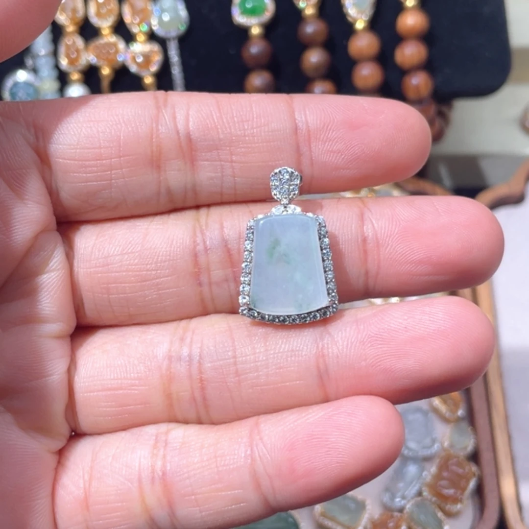 翡翠银S925镶嵌颈饰