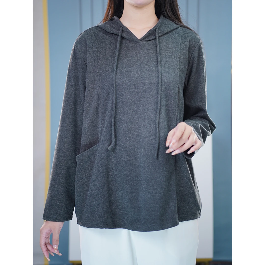 休闲连帽卫衣胖mm大码女装遮肚子显瘦宽松衣服中老年妈妈品质上衣