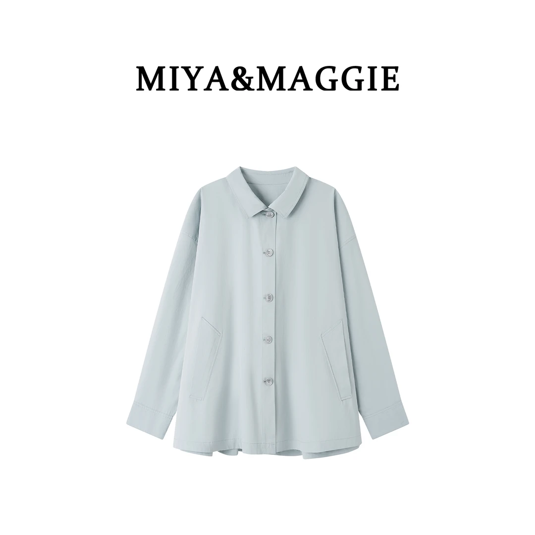 【时光织物】轻职风薄款韩系经典衬衫风衣时尚外套小众休闲轻奢衬衫