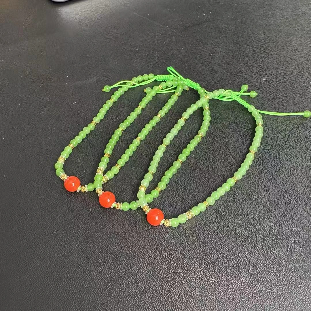 【赵伟苏州】和田玉 碧玉手绳3mm（多样性发货 发其一）