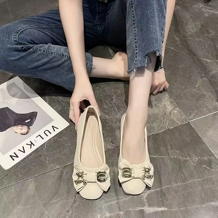 【主播精选】E防滑耐磨金属小熊百搭软底软面透气豆豆鞋 815