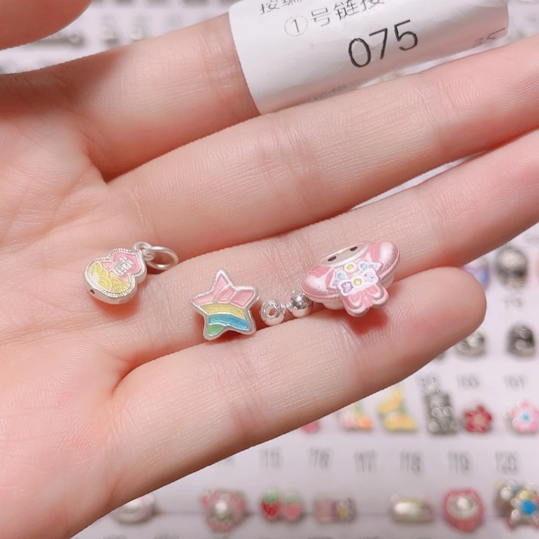 珐琅足银足银3D空心硬银饰品1