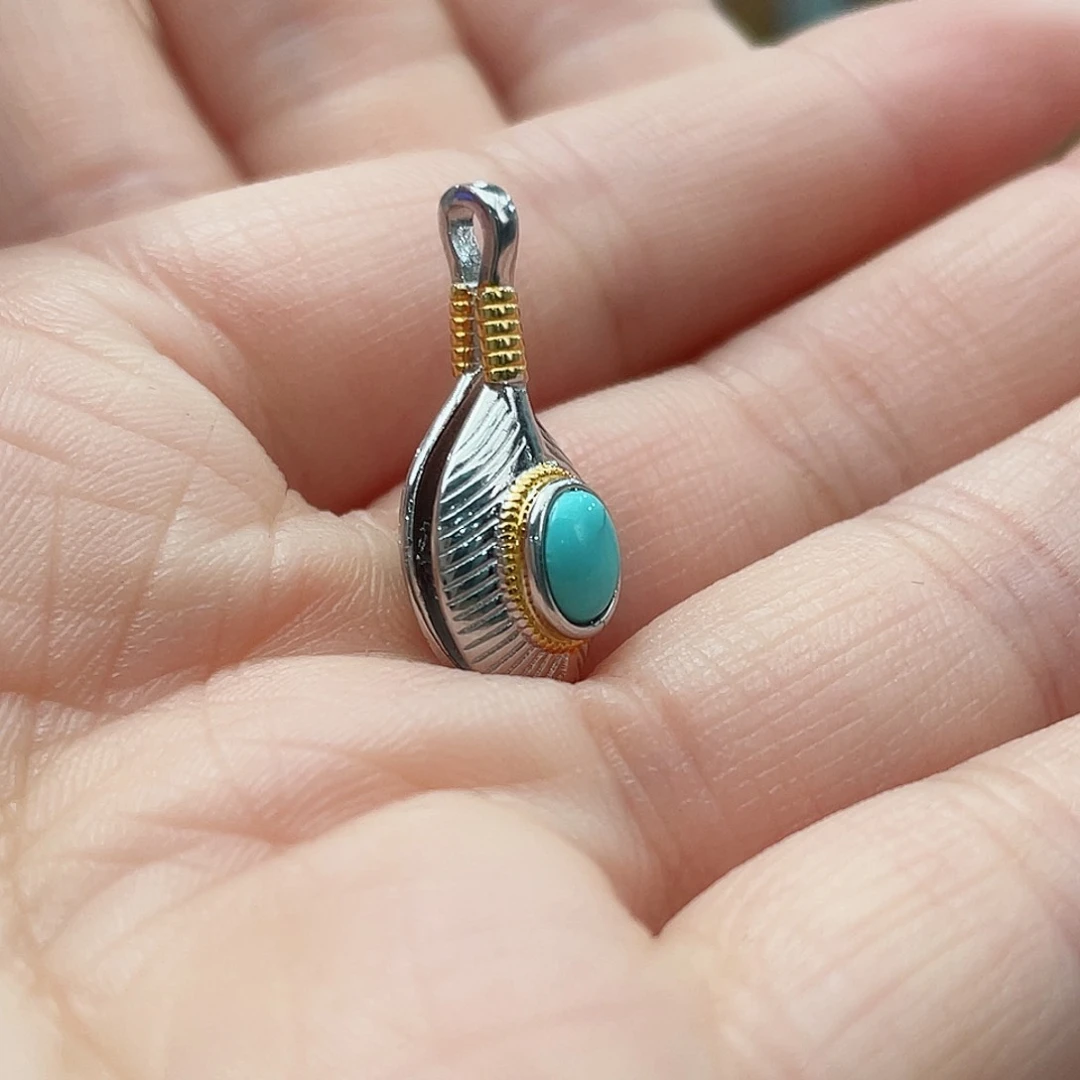 绿松石颈饰银S925镶嵌