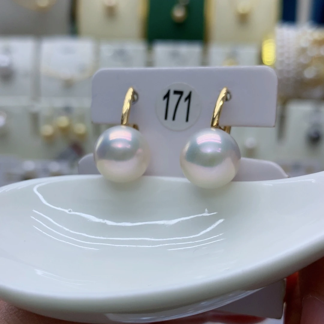 18K金镶嵌耳饰淡水珍珠