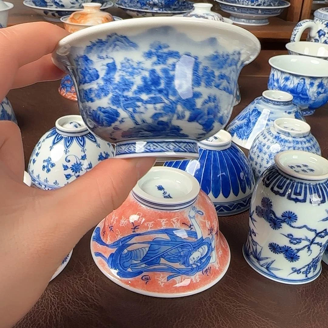 杯青花釉下压手杯