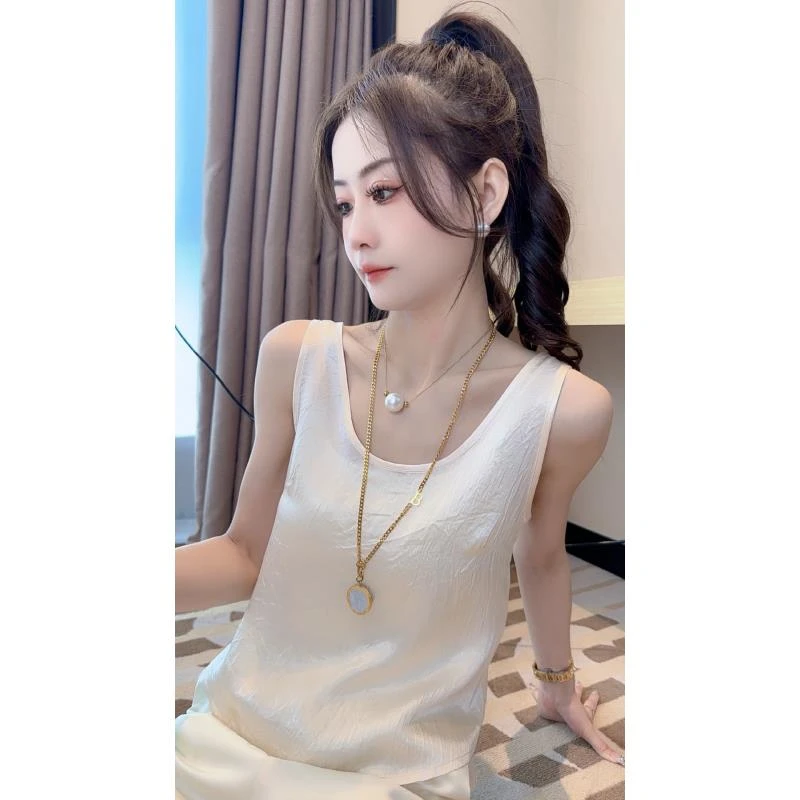 【冰感背心】显瘦无胸垫背心无袖性感薄款宽松纯色韩版设计感百搭3