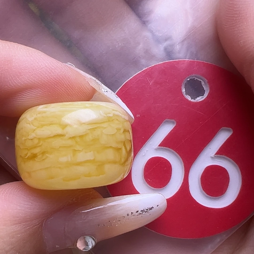 未镶嵌蜜蜡裸石19.4mm虎皮 墩子